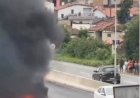 Caminhão pega fogo na BR-230 em Campina Grande, Bombeiros estão no local