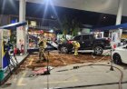 MAMANGUAPE: Motorista perde controle de carro, atinge bomba de combustível e três veículos em posto