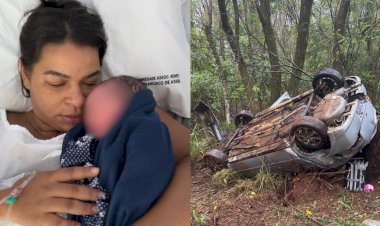 Após carro capotar a caminho da maternidade, mãe é socorrida por pessoas que passavam e dá à luz bebê saudável no PR: 'Milagre em nossas vidas', diz