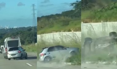 Motorista de van envolvido em discussão de trânsito que resultou em capotamento é preso; Veículo é da Prefeitura de Alhandra, na PB