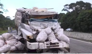 Motorista morre após bater em carreta rebocada de ré na BR-101, na Grande João Pessoa