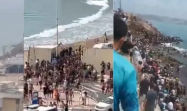 Milhares de imigrantes marroquinos chegam à Espanha pelo mar; veja as imagens