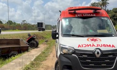 ALHANDRA: Mulher morre e dois homens ficam feridos em acidente com quadriciclo na BR-101