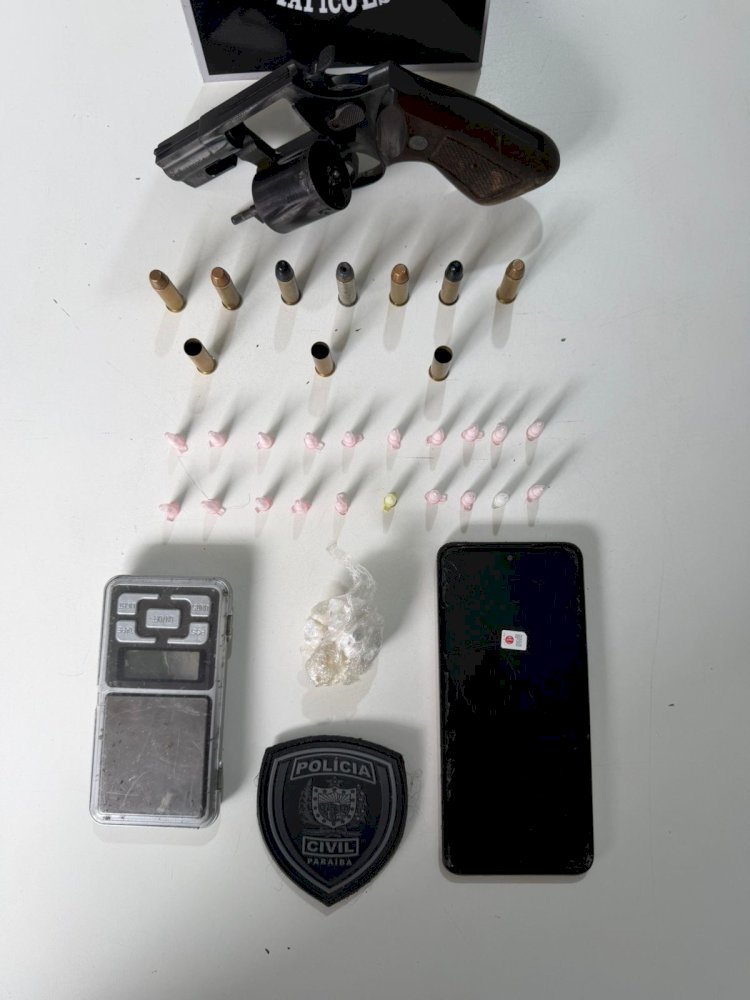 Polícia Civil prende suspeito de tráfico e apreende arma com numeração raspada em Algodão de Jandaíra