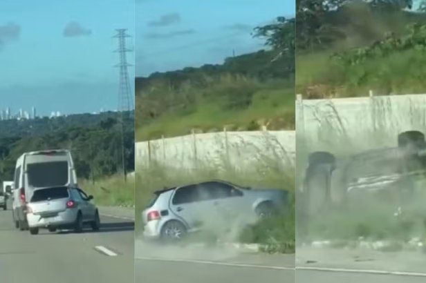 Motorista de van envolvido em discussão de trânsito que resultou em capotamento é preso; Veículo é da Prefeitura de Alhandra, na PB