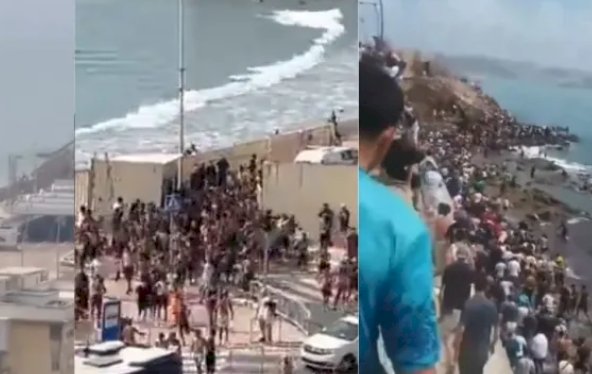 Milhares de imigrantes marroquinos chegam à Espanha pelo mar; veja as imagens