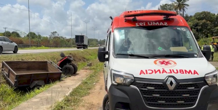 ALHANDRA: Mulher morre e dois homens ficam feridos em acidente com quadriciclo na BR-101